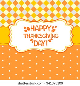 Happy thanksgiving day card. Vector Illustration 