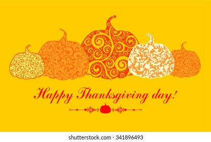 Happy Thanksgiving Day card. Vector illustration 