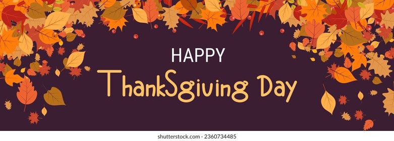 Happy Thanksgiving Day cartoon style vector illustration. Design for banner, flyer, invitation card, coupon, voucher