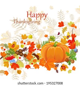 Happy Thanksgiving Day celebration flayer, seamless border