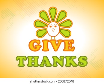 Happy Thanksgiving Day celebrations greeting card design with turkey bird.