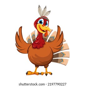 Happy Thanksgiving Day. Cheerful Thanksgiving Turkey bird