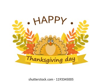 Happy thanksgiving day concept background. Flat illustration of happy thanksgiving day vector concept background for web design