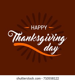 Happy Thanksgiving Day. Thanksgiving Day Creative and Beautiful Typography in different colors for commercial use on Brown Background