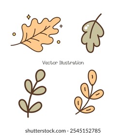 Happy Thanksgiving Day with Cute Character, Autumn Harvest Vector Illustration