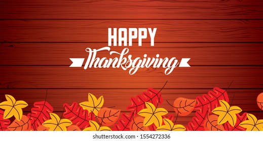 Happy thanksgiving day design, Autumn season holiday greeting and traditional theme Vector illustration