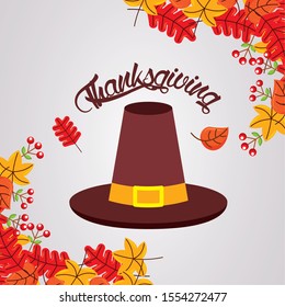 Happy thanksgiving day design, Autumn season holiday greeting and traditional theme Vector illustration