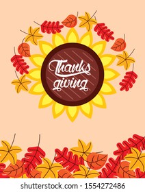 Happy thanksgiving day design, Autumn season holiday greeting and traditional theme Vector illustration