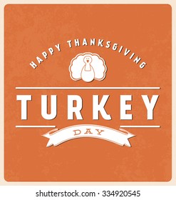 Happy Thanksgiving Day Design on Orange Background