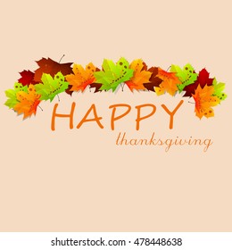 Happy thanksgiving day. Design pattern on autumn themes. So it's time to start leaf fall