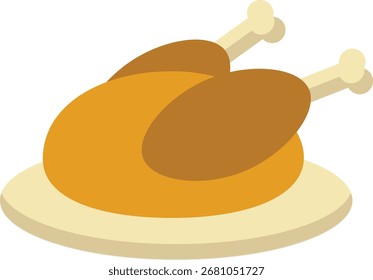 Happy Thanksgiving Day Element. Vector Illustration in Flat Cartoon Style.