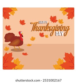 Happy Thanksgiving Day. Flat vector modern illustration 