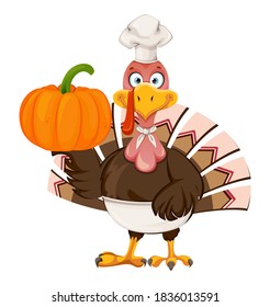 Cartoon Turkey Holding Huge Pumpkin Eps Stock Vector (Royalty Free ...