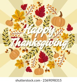 Happy Thanksgiving Day greeting with beautiful text