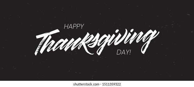 Happy Thanksgiving Day greeting card. Lettering Happy Thanksgiving Day