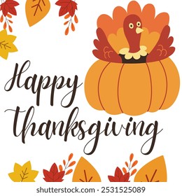 Happy Thanksgiving day greeting illustration