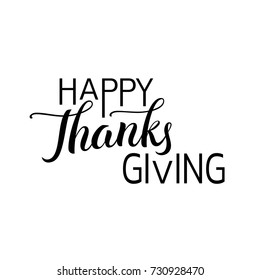 Happy Thanksgiving Day Hand Drawn Lettering Stock Vector (Royalty Free ...