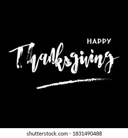 Happy thanksgiving day handdrawn expressive lettering vector