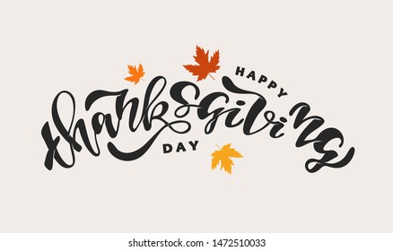 Happy thanksgiving day - Hello Autumn Vibes- cute template hand drawn doodle lettering poster banner art