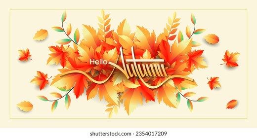 Happy thanksgiving day, hello autumn, Thanksgiving design perfect for prints,flyers,banners, invitations ,Vector illustration.