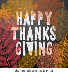 Happy Thanksgiving day, holiday background, vector illustration.