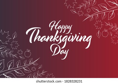 Happy Thanksgiving Day. Holiday concept. Template for background, banner, card, poster with text inscription. Vector EPS10 illustration