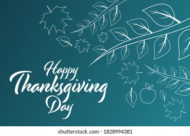 Happy Thanksgiving Day. Holiday concept. Template for background, banner, card, poster with text inscription. Vector EPS10 illustration