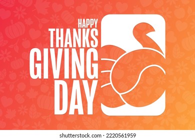 Happy Thanksgiving Day. Holiday concept. Template for background, banner, card, poster with text inscription. Vector EPS10 illustration