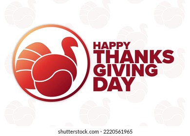 Happy Thanksgiving Day. Holiday concept. Template for background, banner, card, poster with text inscription. Vector EPS10 illustration
