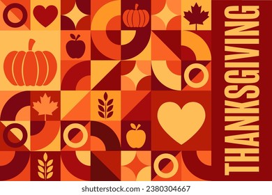 Happy Thanksgiving Day. Holiday concept. Template for background, banner, card, poster with text inscription. Vector EPS10 illustration