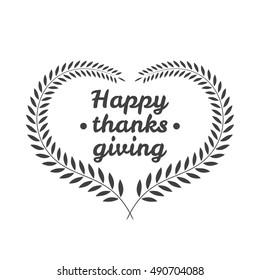 Happy thanksgiving day icon, sign and logotype on white background