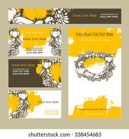 Happy Thanksgiving Day. Invitation cards.