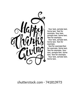 happy thanksgiving day. lettering. 