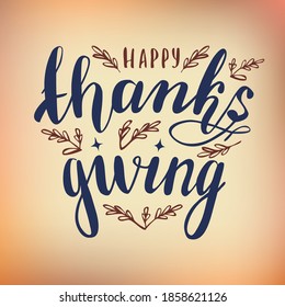 Happy thanksgiving day lettering badge. Logo or icon. EPS 10