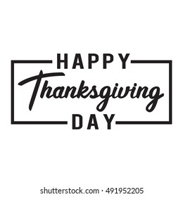 Happy Thanksgiving Day. Lettering. Isolated on white.