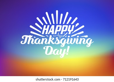 Happy thanksgiving day - lettering season congratulation. Celebration card