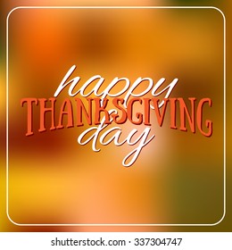 Happy Thanksgiving Day logotype, badge and icon on colorful background. Thanksgiving Day card template. Happy Thanksgiving logo, banner, flyer, poster
