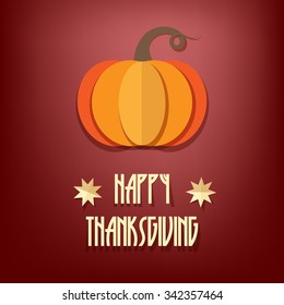 Happy Thanksgiving Day logotype, badge and icon. Happy Thanksgiving Day logo template. Thanksgiving Day card template. Happy Thanksgiving banner, flyer. Paper cut out style vector illustration.