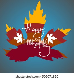 Happy Thanksgiving Day logotype, badge and icon.Vector illustration of happy Thanksgiving with custom designed lettering theme