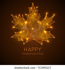 Happy Thanksgiving Day. Low Poly Vector Illustration.Abstract Polygonal Points