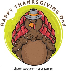 happy thanksgiving day macot design
