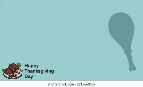 happy thanksgiving day National United States holiday event. Social Media Post Banner Design Template. chiken line art  Background and copy Space Area. Suitable to place on content with that theme.