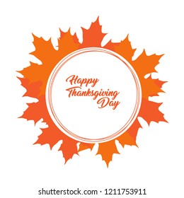 Happy thanksgiving day natural label. Vector illustration design