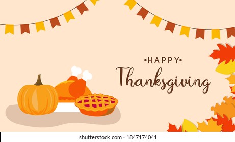 Happy Thanksgiving. Thanksgiving day poster,banner.November event thanksgiving vector illustration