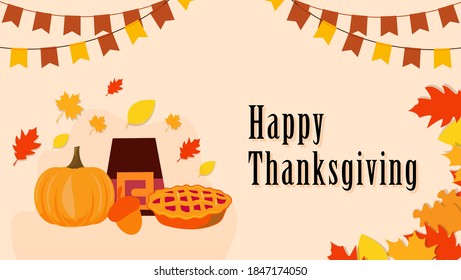 Happy Thanksgiving. Thanksgiving day poster,banner.November event thanksgiving vector illustration