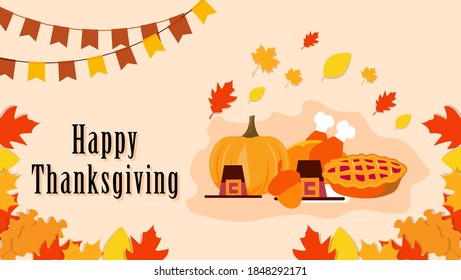 Happy Thanksgiving. Thanksgiving day poster,banner.November event thanksgiving vector illustration