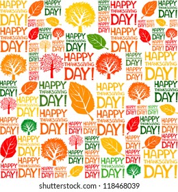 Happy thanksgiving day!  Seamless autumn background. Vector Illustration