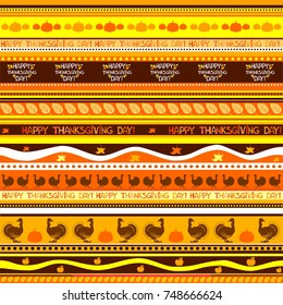 Happy thanksgiving day. Seamless autumn background. Vector Illustration