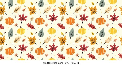 Alles Gute zum Erntedankfest. Nahtloses Erntegefühl. Thanksgiving-Vektorgrafik-Illustration
