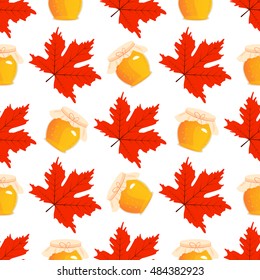 Happy Thanksgiving Day seamless pattern with holiday objects. Happy Thanksgiving Day harvest seamless pattern. Holiday decoration Thanksgiving Day seamless pattern autumn season design.